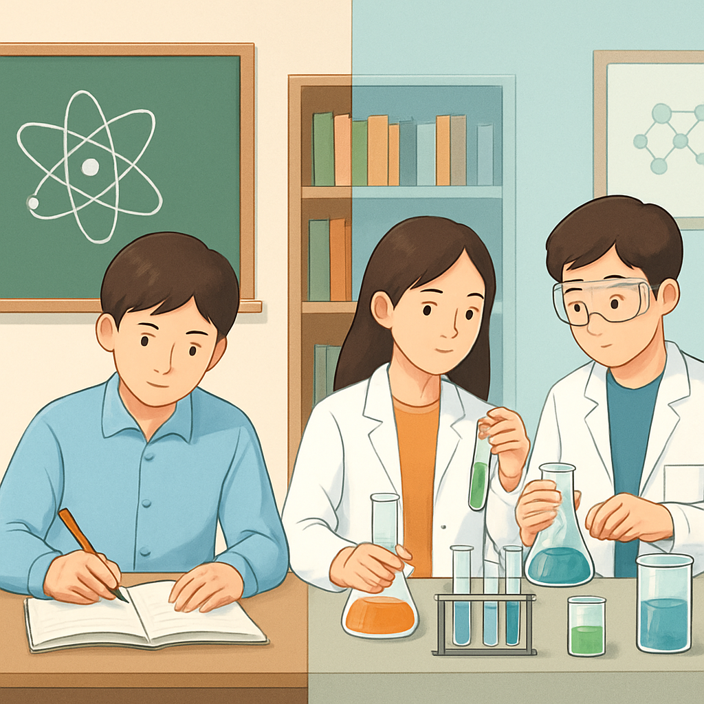 과학 영재학교 커리큘럼과 실험활동 비교 이미지